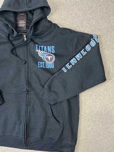 Tennessee Titans Jacket Mens 2XL Blue Hooded Full Zip Sleeve Logo Pockets - Picture 4 of 9