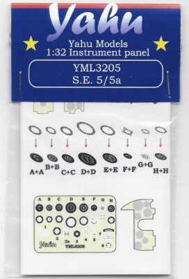 Yahu Models 1/32 S.E.5a Instrumententafel YML3205 (Aufkleber und Ätzung)