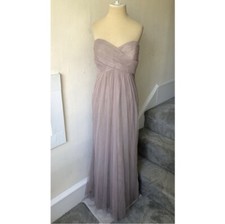 Jenny Yoo Annabelle Mink Gray Strapless Sweetheart Tulle Bridesmaid Gown Size 12