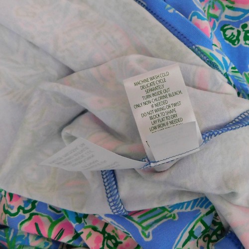 LILLY PULITZER Parigi Romper Boca Blue Beneath the Bougainvillea Floral Knit XXS - Picture 14 of 18