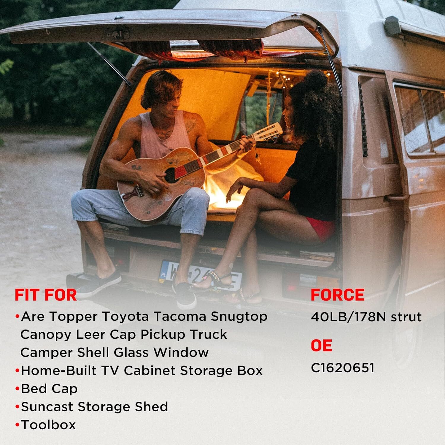 C16-20651 18 inch 40lb/178N Gas Strut Shock for Leer Camper Shell Truck Topper