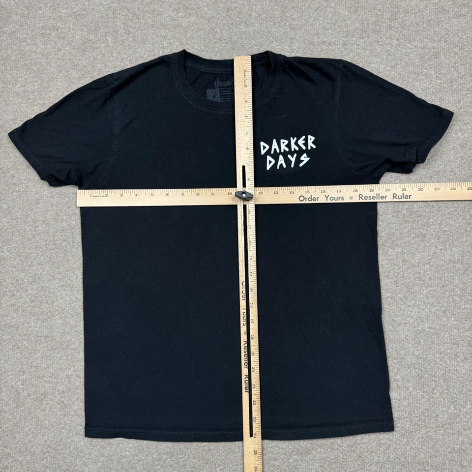 THREADLESS SHIRT Men's Size S Black Short Sleeve Grim Reaper Darker Days Graphic - Image 4 of 4