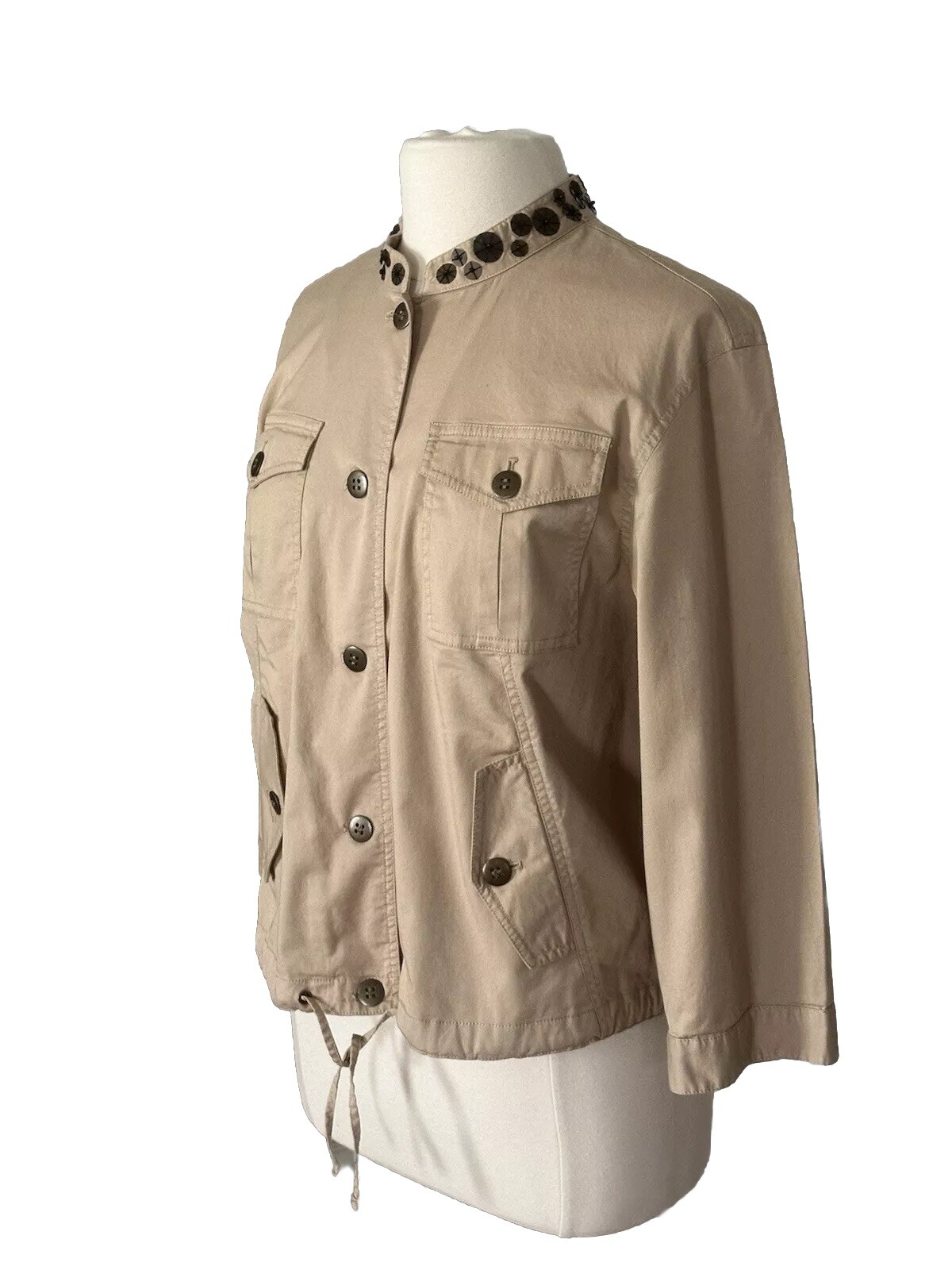 Ruby Rd 16 Lightweight Khaki Jacket Embellished C… - image 3