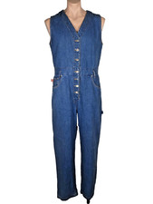 Vintage 90s y2k NO EXCUSES Wide Leg Jumpsuit Coveralls Boilersuit Denim sz L