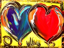 HEARTS   Modern Abstract   Original Oil Painting  IMPRESSIONIST BF7FR