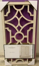🕋 THRESHOLD Wood Lattice Wall Hanging Brown Elegant Decorative 2 Pack🆕AS SHOWN