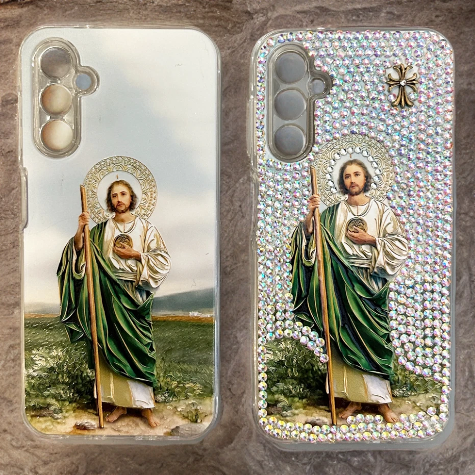 Funda Elegante Híbrida Impresa en 3D para Samsung Galaxy A14 5G San Judas Tadeo Foto 4 de 4