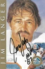 Jim Langer Miami Dolphins  Autographed Ron Mix Gold Football HOF Card