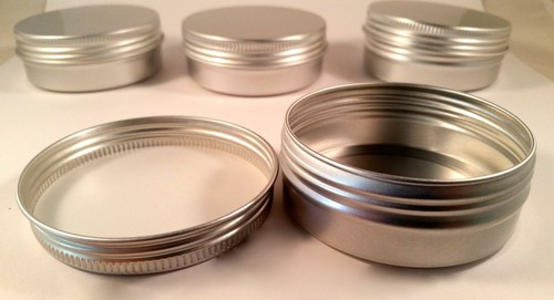20pc 3.4oz/100ml Aluminum Travel Tin Screw Lid Round Metal Storage Jar Container - Picture 5 of 6