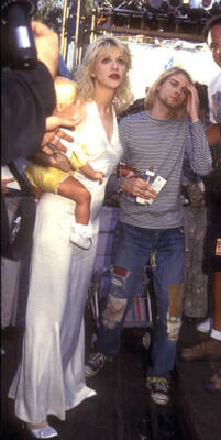 Frances Bean Cobain Courtney Love and Kurt Cobain of Nirvana .. Old Photo 1