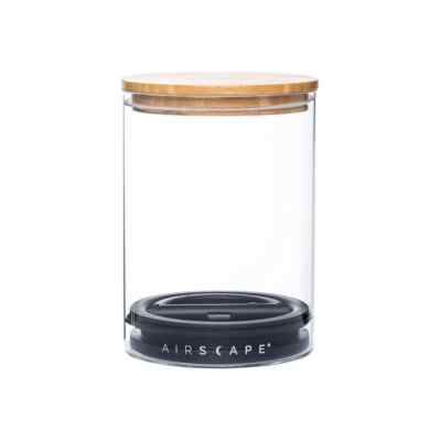 Airscape Classic Glass Coffee Canister Clear Bamboo Airtight Storage Container