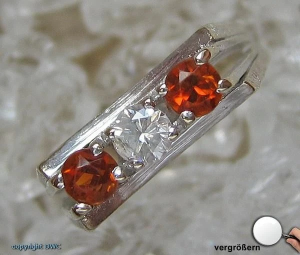 Ring mit Brillant in aus 14 Kt 585 er Gold Diamant Topas Ringe Brillanten 53 - Bild 2 von 4