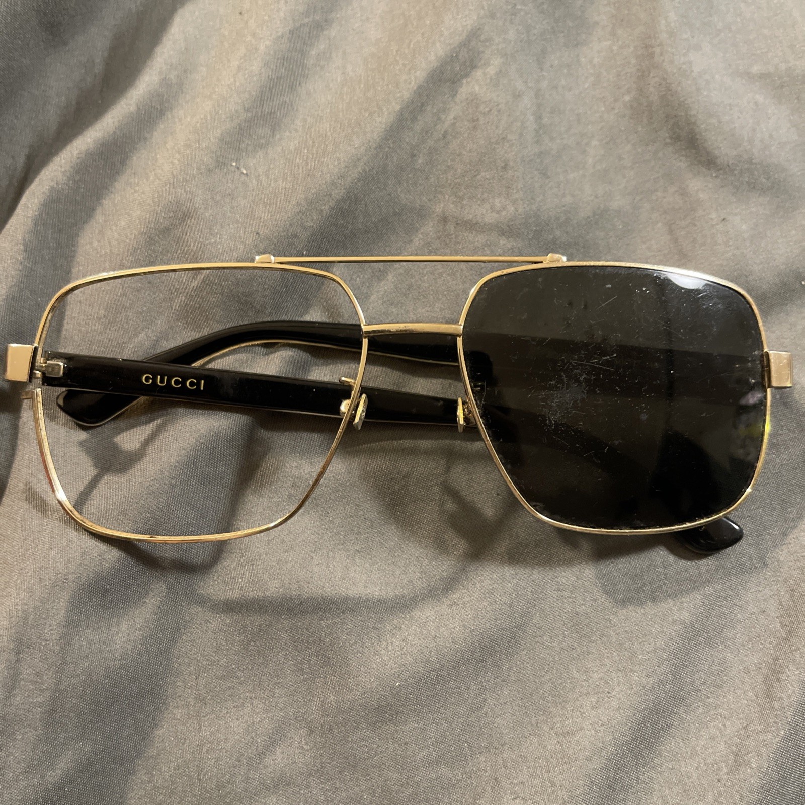 Gucci GG0529S 001 60mm Square Sunglasses in Gold For Parts
