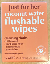 Just for Her Woda kokosowa Chusteczki spłukujące Ściereczki czyszczące 12 Ct
