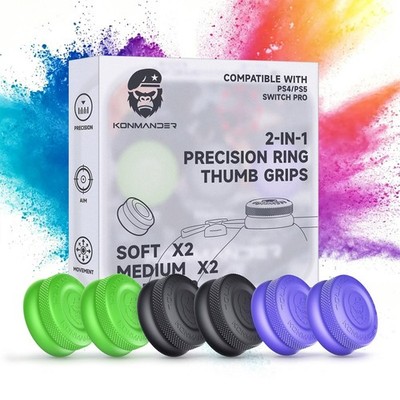 KONMANDER 2-in-1 Precision Rings Thumb Grips for PS4, PS5, Switch Pro Control...