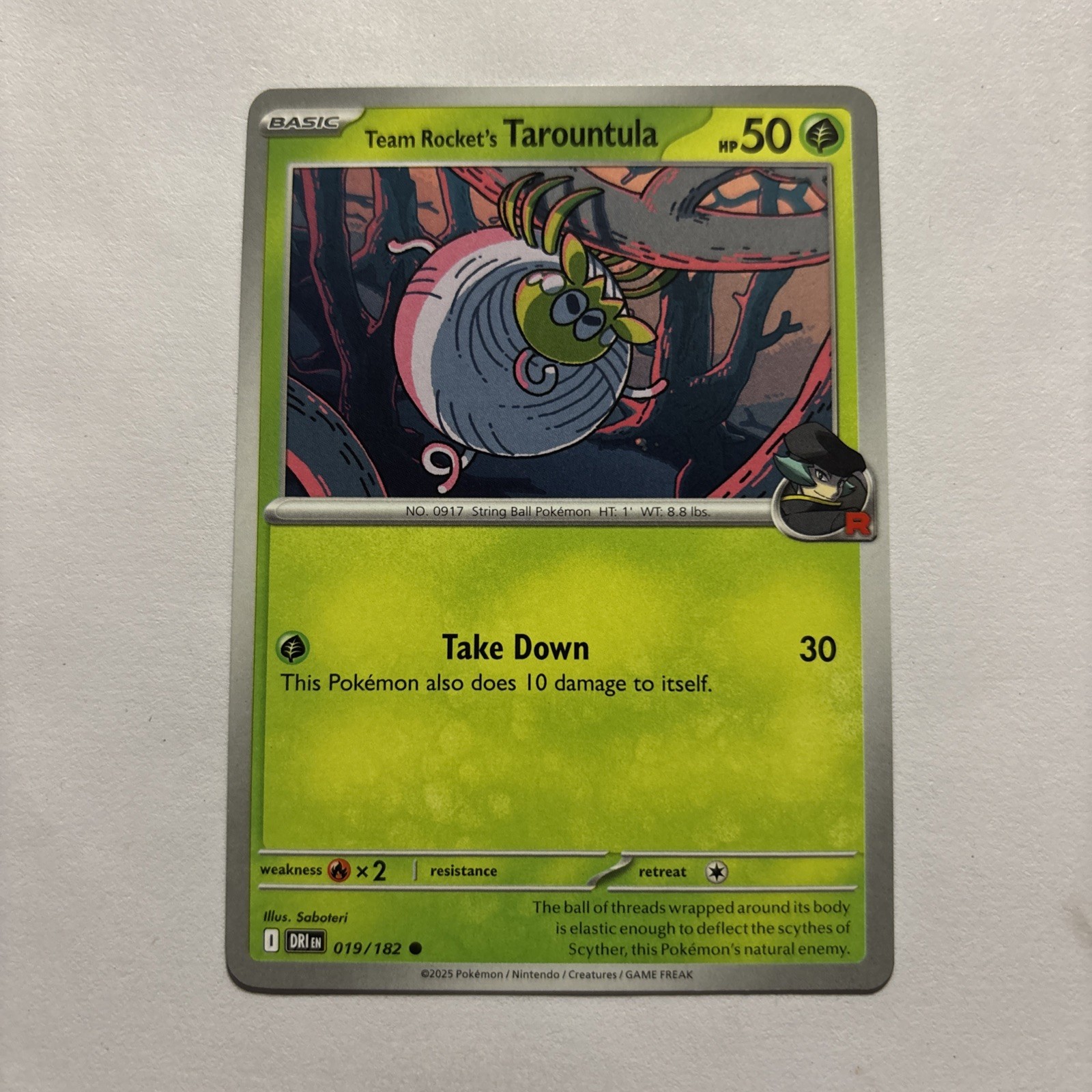 Team Rocket's Tarountula 019/182 Sv10: Destined Rivals Regular