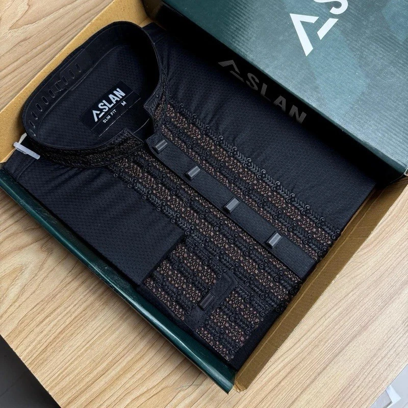 Aslan Luxury bordado panjabi slim fit talla L Foto 2 de 4