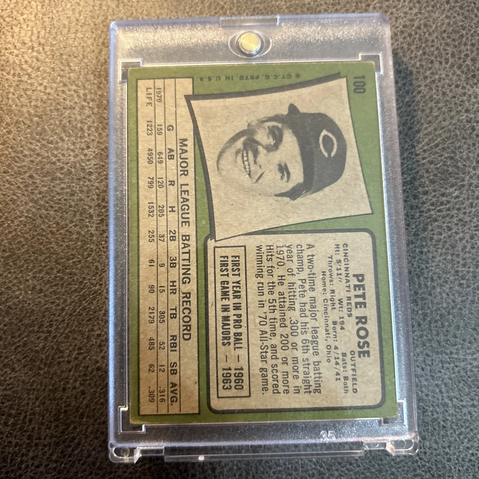 Topps 1971 - #100 Pete Rose Foto 2 de 2