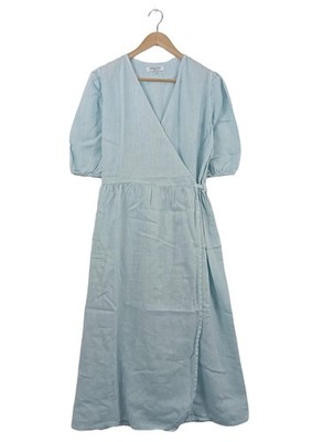 HARIS COTTON Wickelkleid Damen Kleid Gr. DE 38 blau Casual-Look