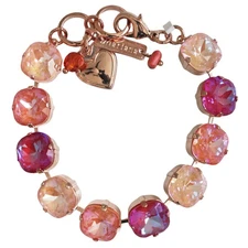 Mariana Rose Gold Sun-Kissed Dreamsicle  Blush Sunset Crystal Cushion Bracelet