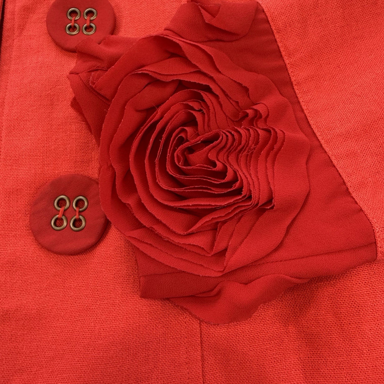 Multiples Jacket Womens Red Button Rosette Accent… - image 5