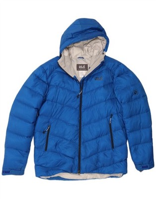 Jack Wolfskin Mens Hooded Padded Jacket UK 44/46 XL Blue Polyester ED44