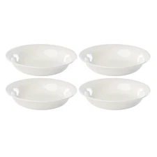 White Profile Porcelain 4-Piece Pasta Bowl Set, 5.05 LB