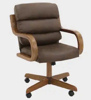 Chromcraft - Swivel-Tilt Caster Casual Dining Chair in MOCHA Microfiber 