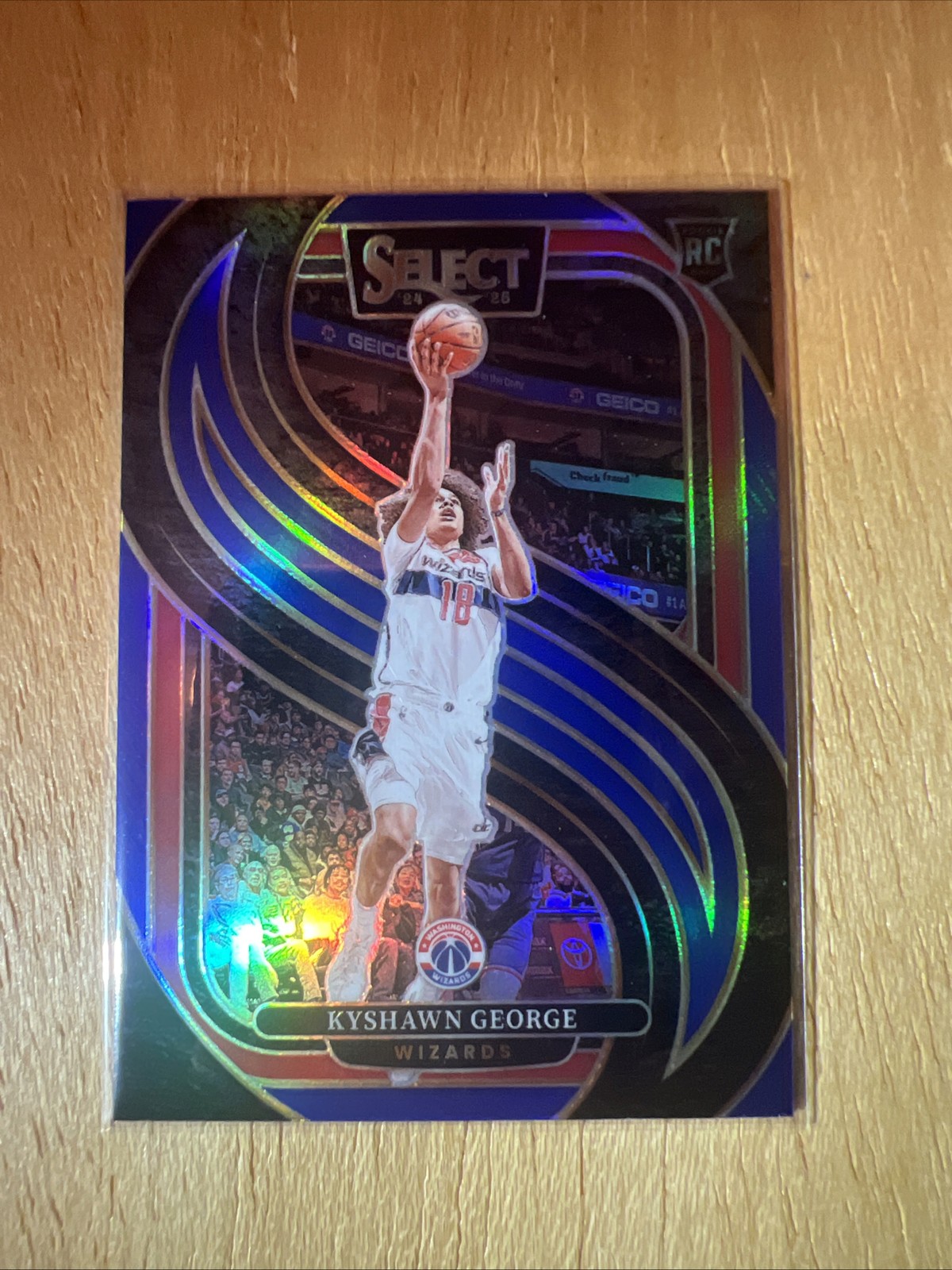 2024-25 Panini Select - Premier Level Kyshawn George #177 Blue Prizm Rookie RC