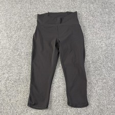 Lululemon Leggings Womens 6 Black Capri Crop Mesh Panel Yoga Pants Gym Running