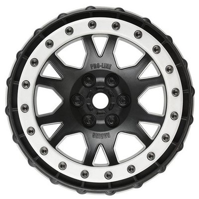 Proline Impulse Pro-Loc schwarze Laufräder mit grauem Ring Xmaxx (F/R)