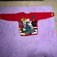 Vintage Disney Mickey and Minnie Sweater. Kids Unisex Medium 8-10