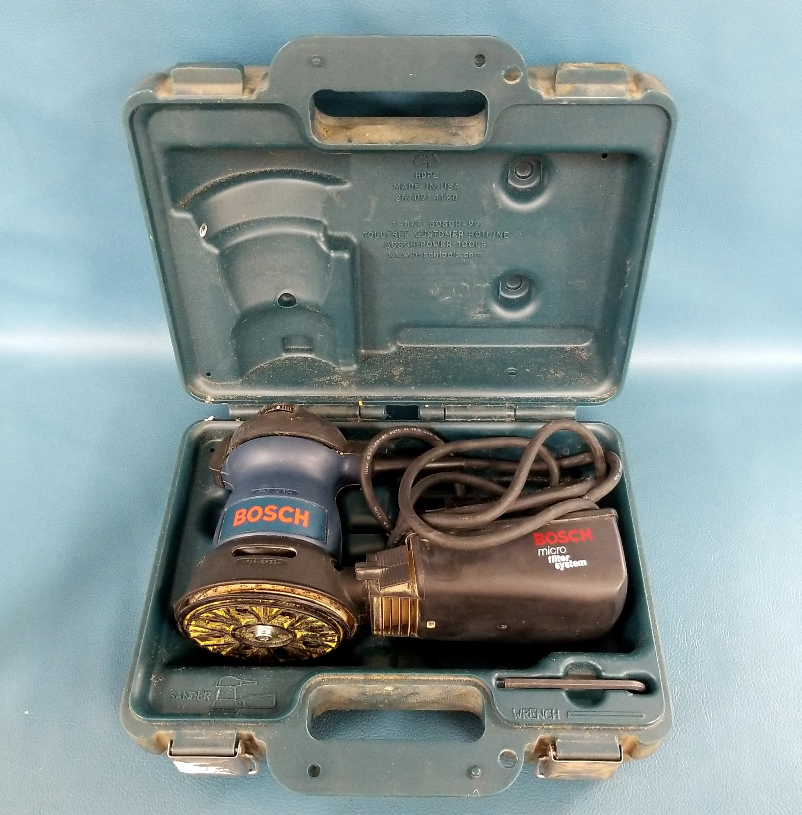 Bosch Corded 1295DVS 120V Rotary Sander w/Micro Filter & Case