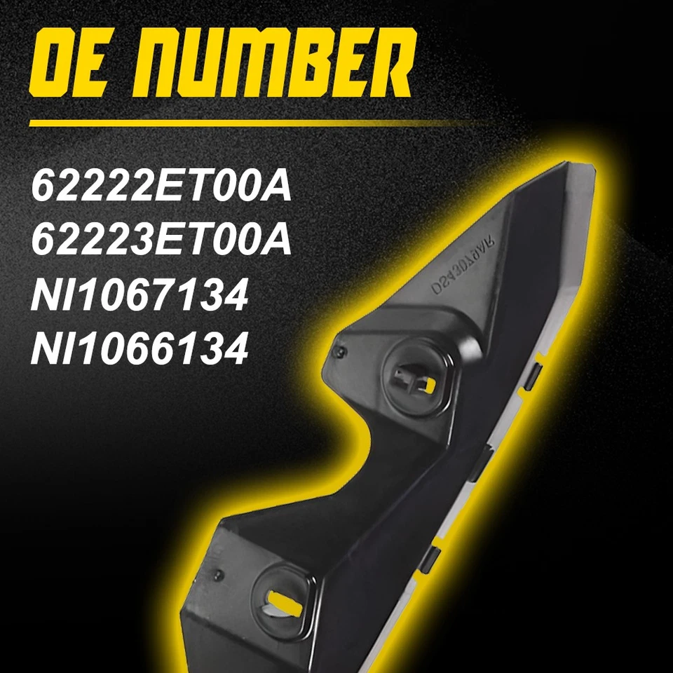 Soporte de parachoques negro para Nissan Sentra 2007-12 conductor delantero pasajero 2-20X Foto 3 de 4