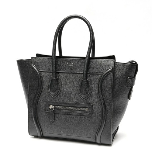 Celine Luggage Micro 189793DRU.38NO 167793DRU.38NO Drummed Calfskin Black #071