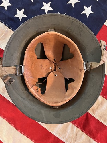 WWII M1917A1 "Kelly" HELMET ("ZC235" Edward Budd Mg. Co.) Complete Liner & C/S