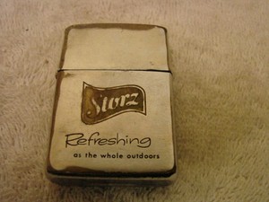 STORZ BEER ZIPPO POCKET CIGARETTE LIGHTER OMAHA NEBR. REFRESHING AS THE WHOLE