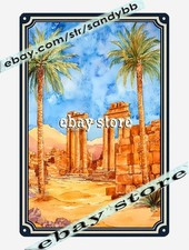 Desert Ruins Metal Tin Sign Egyptian Temple Remains ancient temple