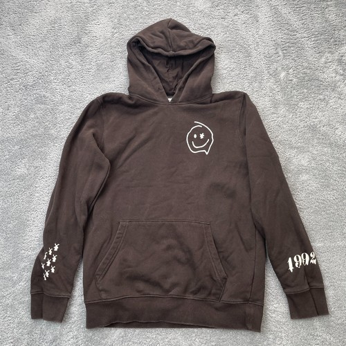 Dutch Bros Hoodie Herren mittelbraun Smiley Gesicht 1992 Grafik Logo Baumwolle Kaffee