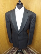 Mens Blazer Sport coat Jacket Stafford 50L Black Weave Wool Poly Blend B10 9