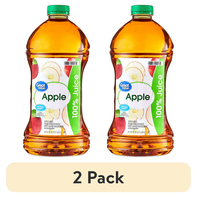 #ad 2 pack Great Value 100% Apple Juice 96 fl oz $4.90