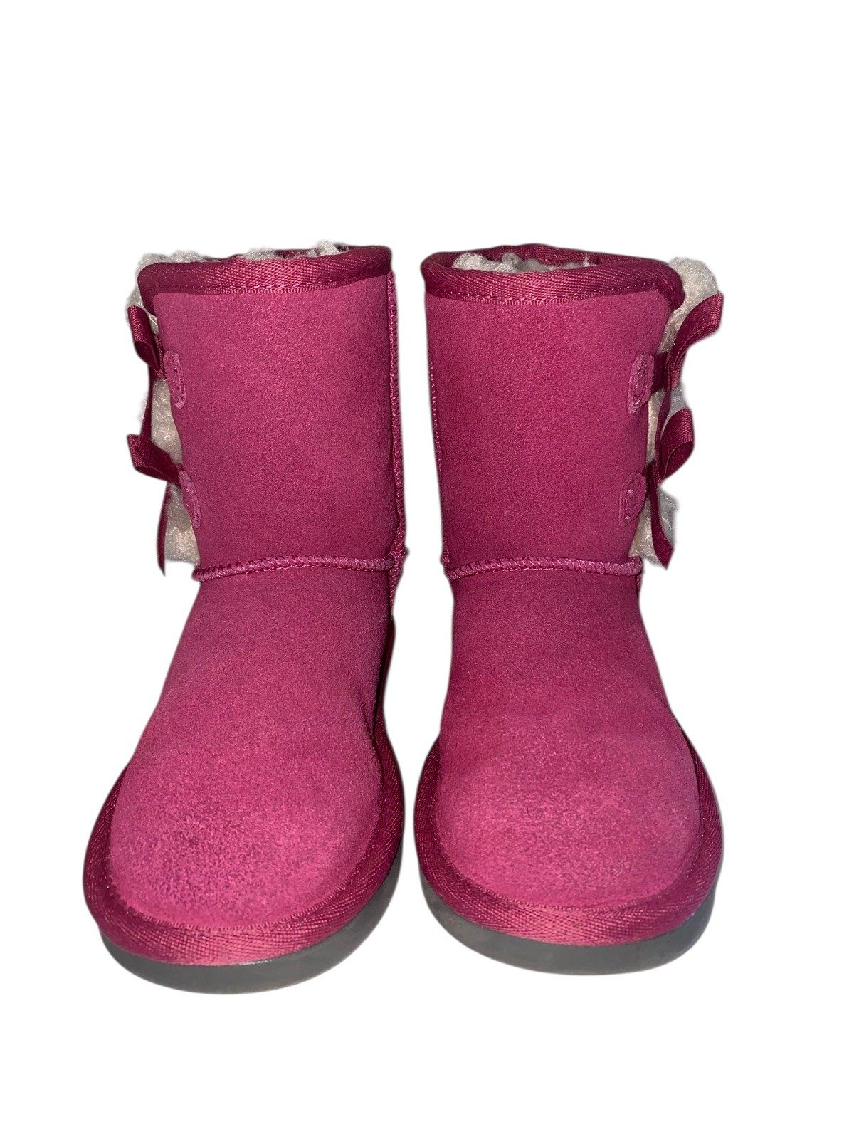 Koolaburra UGG Boots Girls 12 Bright Victoria Short Shearling Fur Bow 1019372 image 8