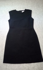 Tory Burch Crew Sleeveless  Ribbed Scuba Material Cocktail Black Dress Size M