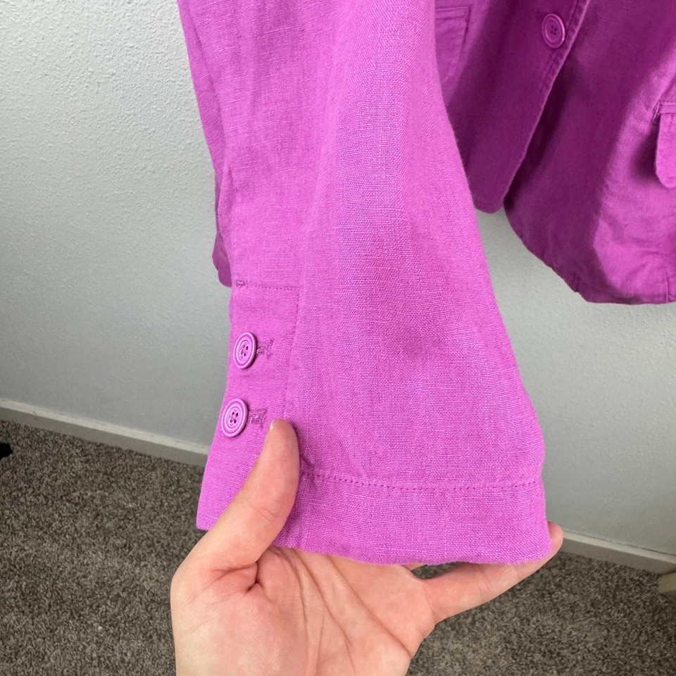 J. Jill Magenta Linen Blazer L  - Image 3 of 4