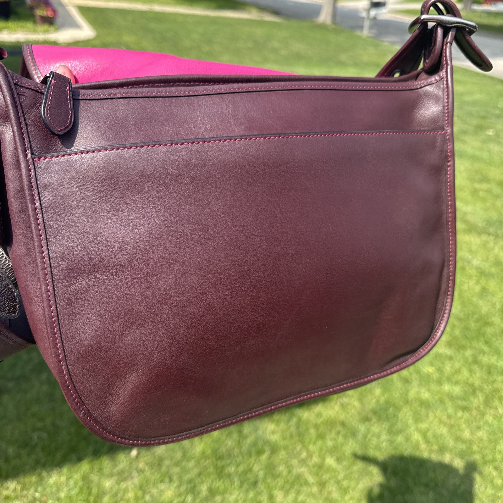 Vintage Coach Maroon Wine Burgundy Patricia Legacy 9951 Crossbody Shoulder Bag image 9
