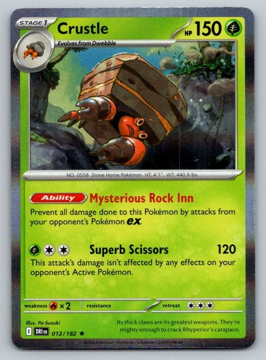 Crustle SV10: Destined Rivals 012/182 NM Holo
