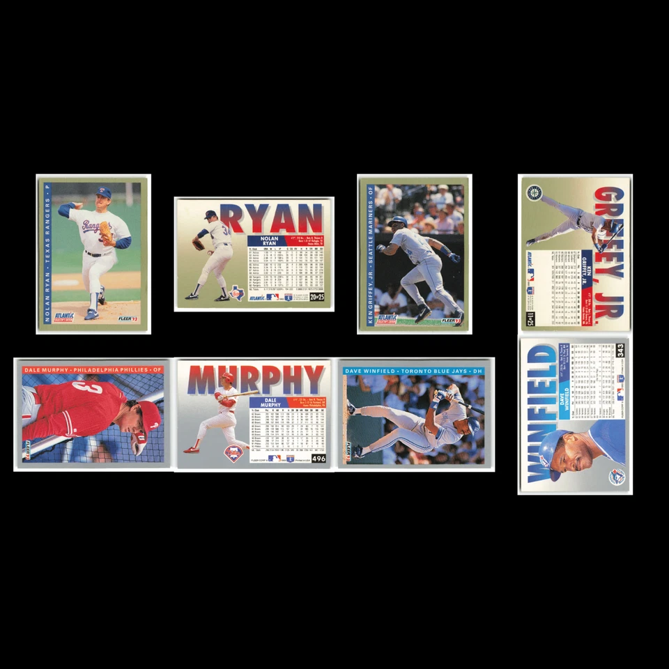 1993 Fleer 批量 23 张棒球卡 Nolan Ryan Texas Rangers 近乎完好 美国职棒大联盟套装 — 第 3/4 张图片