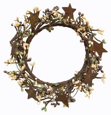 CWI Gifts Coffee Bean Pip Ring w/Rusty Stars, 4"-8", Brown