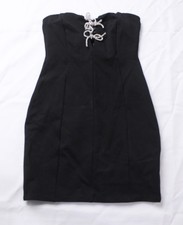 Windsor Women’s Bow Detail Strapless Bodycon Mini Dress CN6 Black Small NWT
