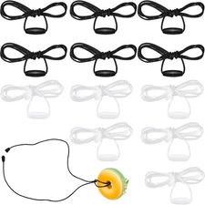 12x Nylon Breakaway Cords for Chew Necklaces Safety Clasp Black & White Lot